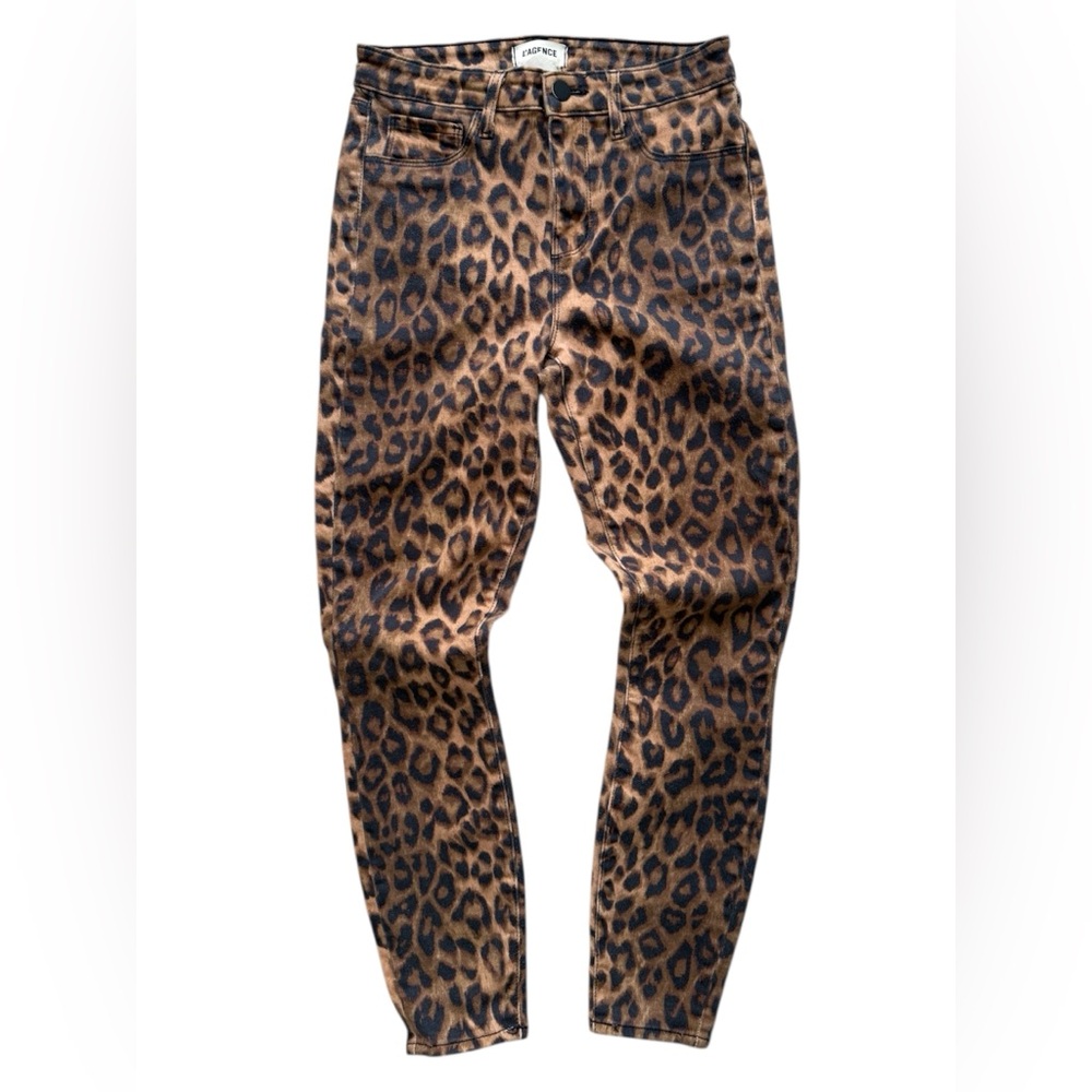 L’AGENCE Margot Leopard Cheetah Print Ankle Skinny Jeans